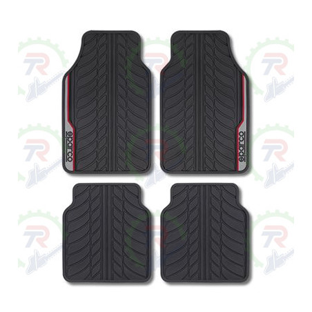 Alfombrillas Sparco F507 INTL Negras con Rojo – Juego Universal 4