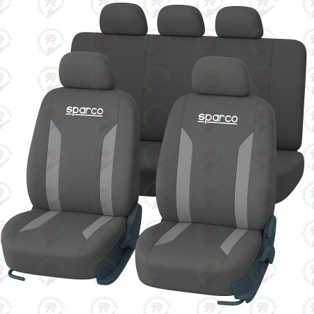Fundas Sparco Sabbia Gris y Negro – Juego Universal 9 Piezas