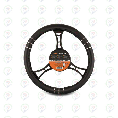 Funda Volante BC CORONA FVO10136 – PVC Cromo y Negro 36–38 cm