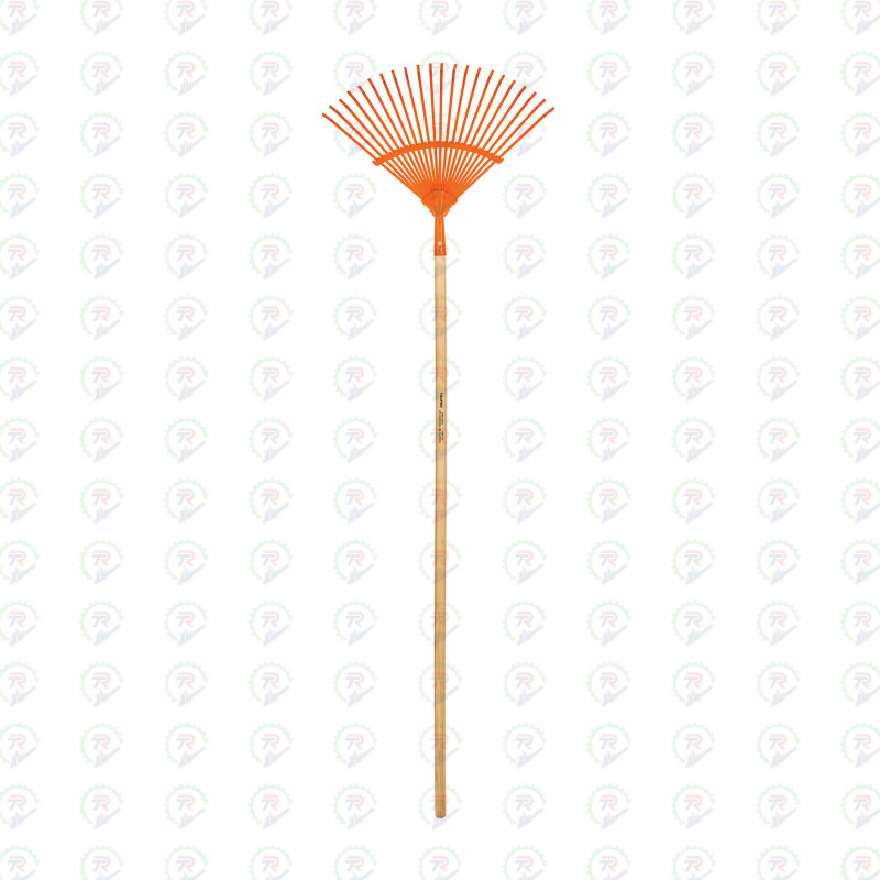 Escoba metálica para jardín curva 22 dientes + mango 48" Escoba metálica para jardín curva 22 dientes + mango 48"