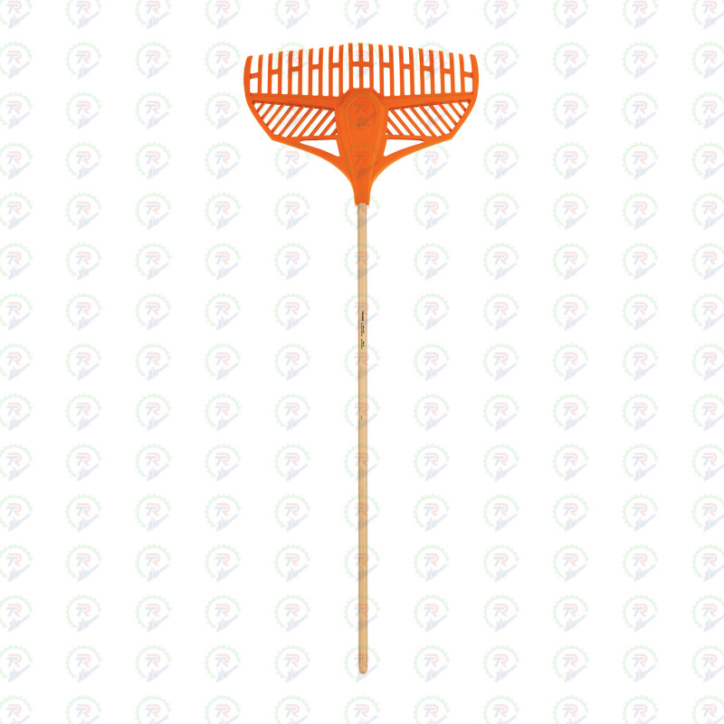 Escoba plástica flexible para jardín 23 dientes + mango 48"