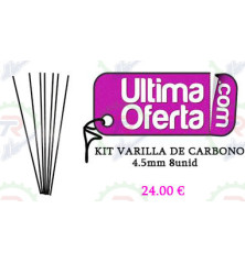 Varillas Carbono 4.5x370mm Kit 8