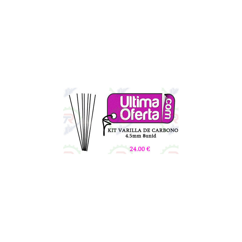 Varillas Carbono 4.5x370mm Kit 8 Varillas Carbono 4.5x370mm Kit 8